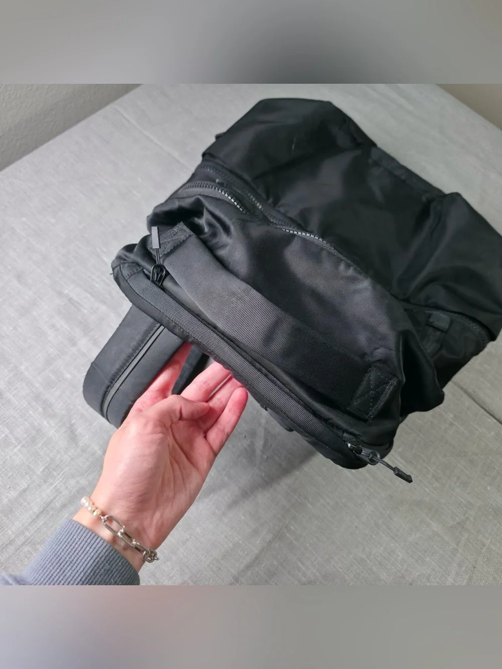 Lululemon Daily Multi-Pocket Canvas Backpack Black Laptop Bag EUC